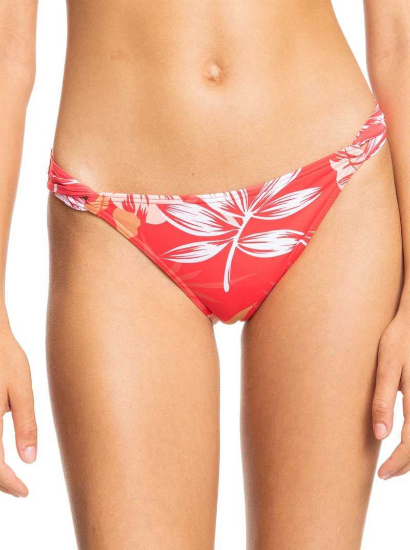 Roxy Seaside Tropics Mid-Waist Bikini Bottoms Hibiscus Seaside Tropics V1 S | QLBZA-5019