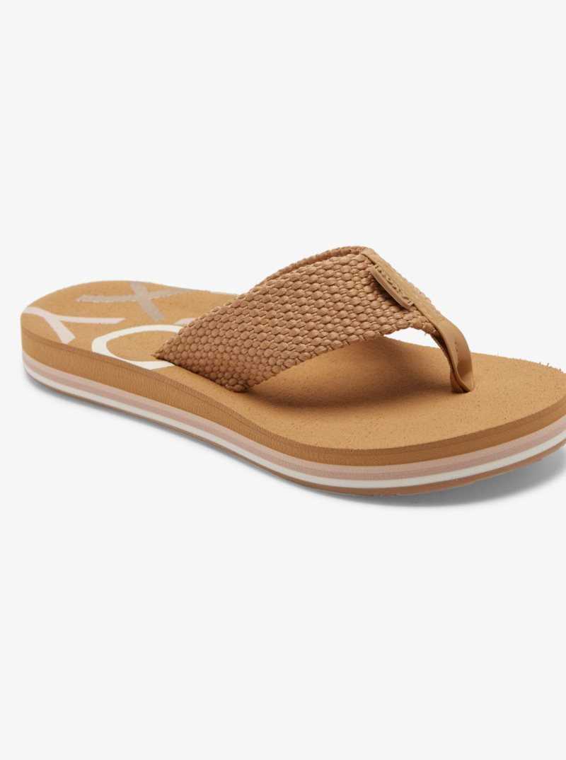 Roxy Send It Sandals Tan | WUYOZ-0347