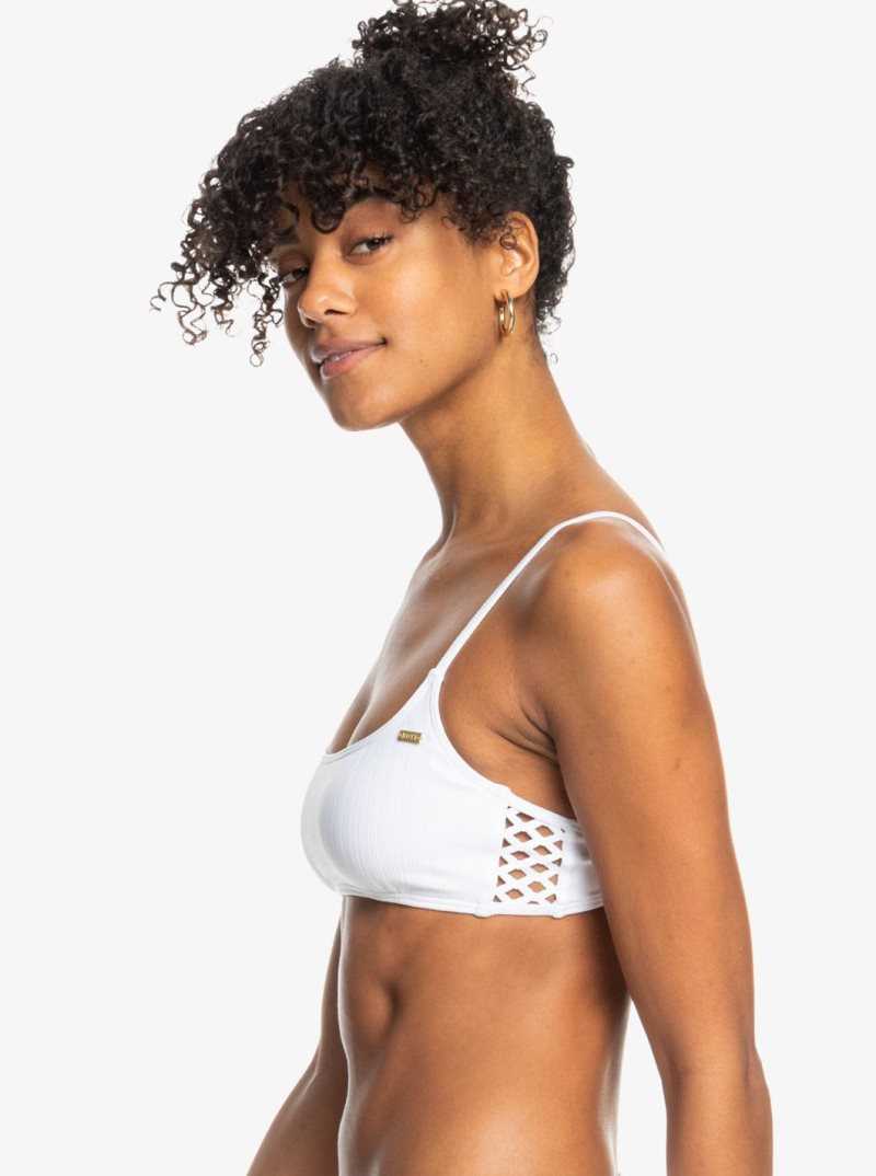 Roxy Shadow In The Sun Bralette Bikini Top Bright White | FYTMQ-6271