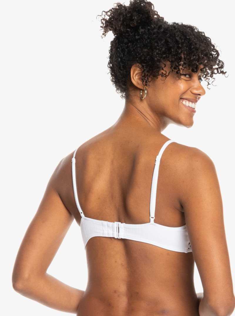 Roxy Shadow In The Sun Bralette Bikini Top Bright White | FYTMQ-6271