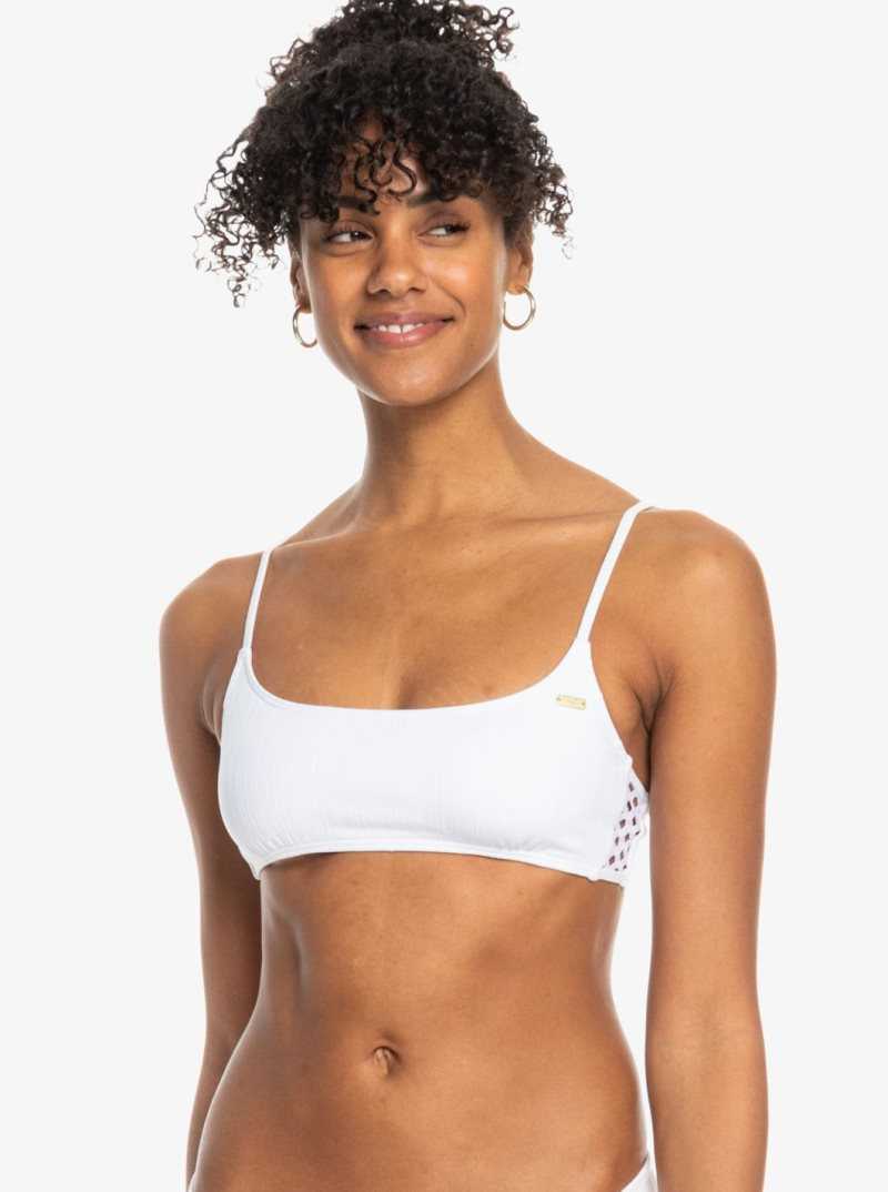 Roxy Shadow In The Sun Bralette Bikini Top Bright White | FYTMQ-6271