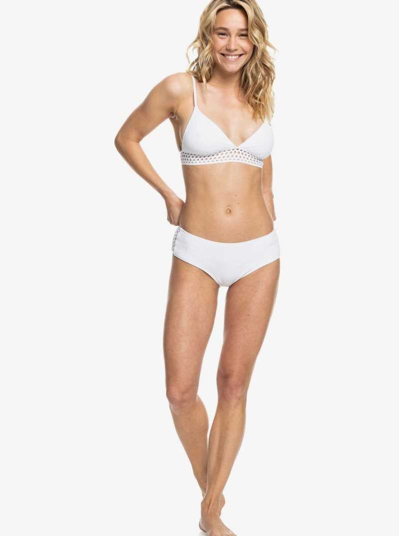 Roxy Shadow In The Sun Triangle Bikini Top Bright White | QINOX-6843