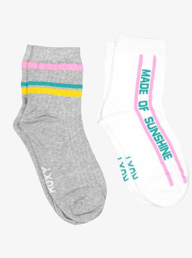 Roxy Shorty 2-Pack No-Show Socks Bright White | QMLND-6840