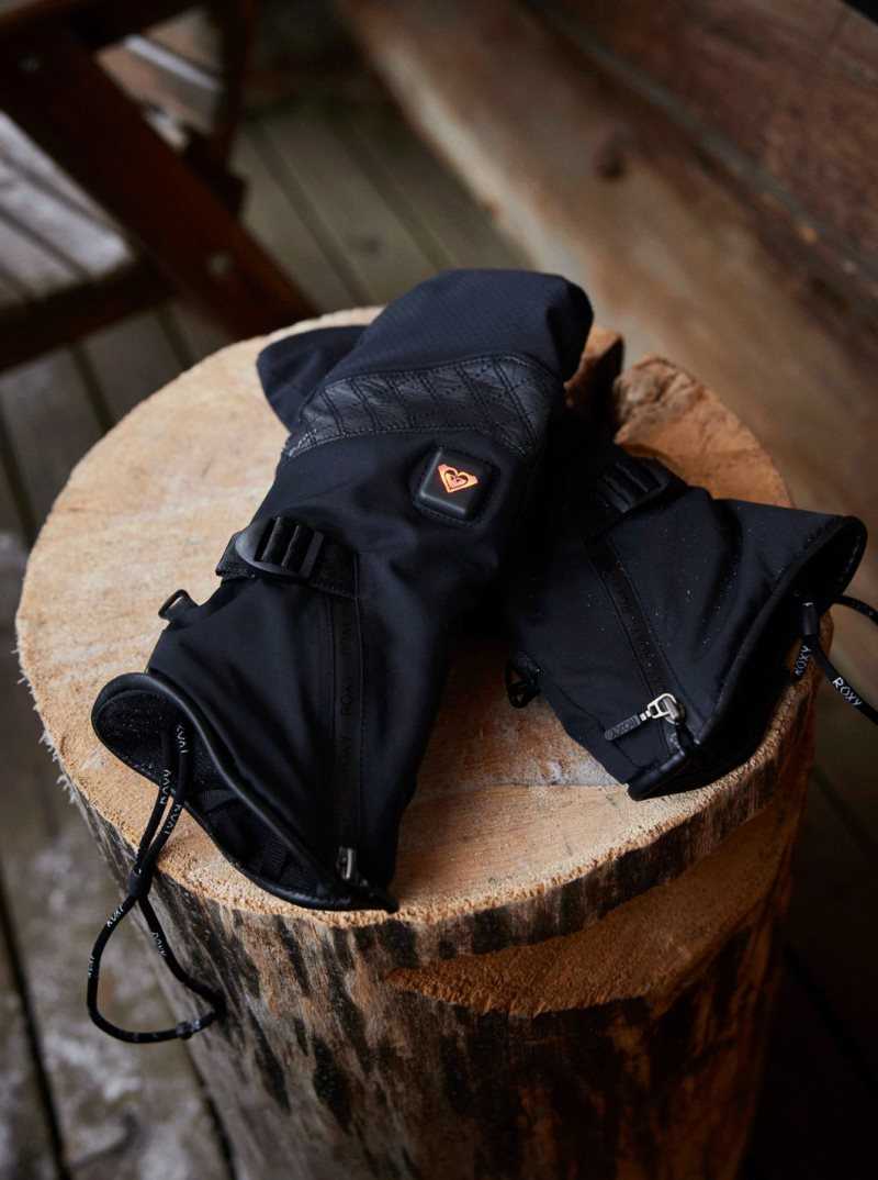 Roxy Sierra WarmLink Snowboard/Ski Mittens True Black | FIVTB-8920