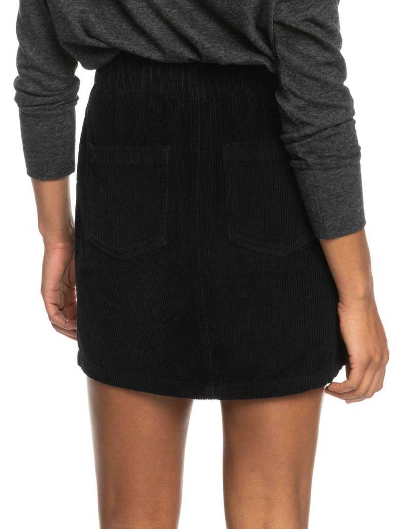 Roxy Silent Days Corduroy Skirt Anthracite | XHSZI-5897