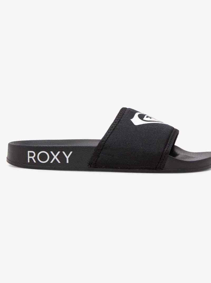 Roxy Slippy Neo Slide Sandals Black | KOVYM-2596