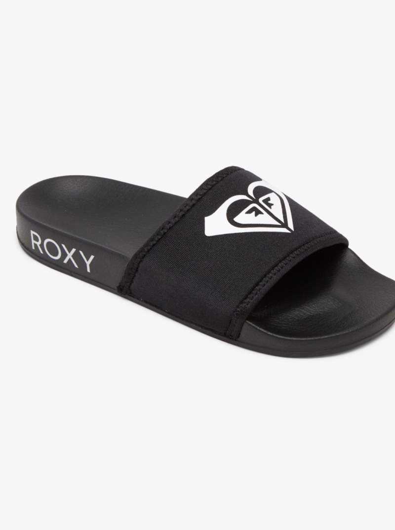 Roxy Slippy Neo Slide Sandals Black | KOVYM-2596