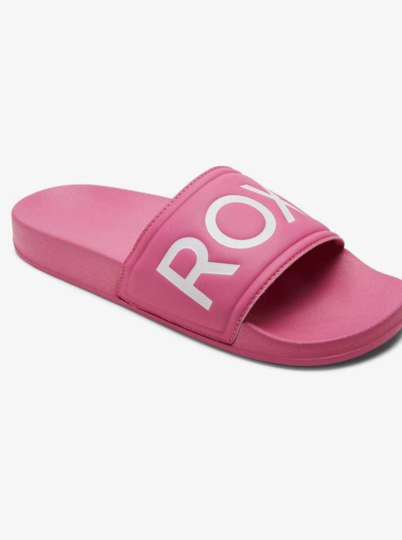 Roxy Slippy Slide Sandals Bright Rose/Hot Pink | VKFBX-2087