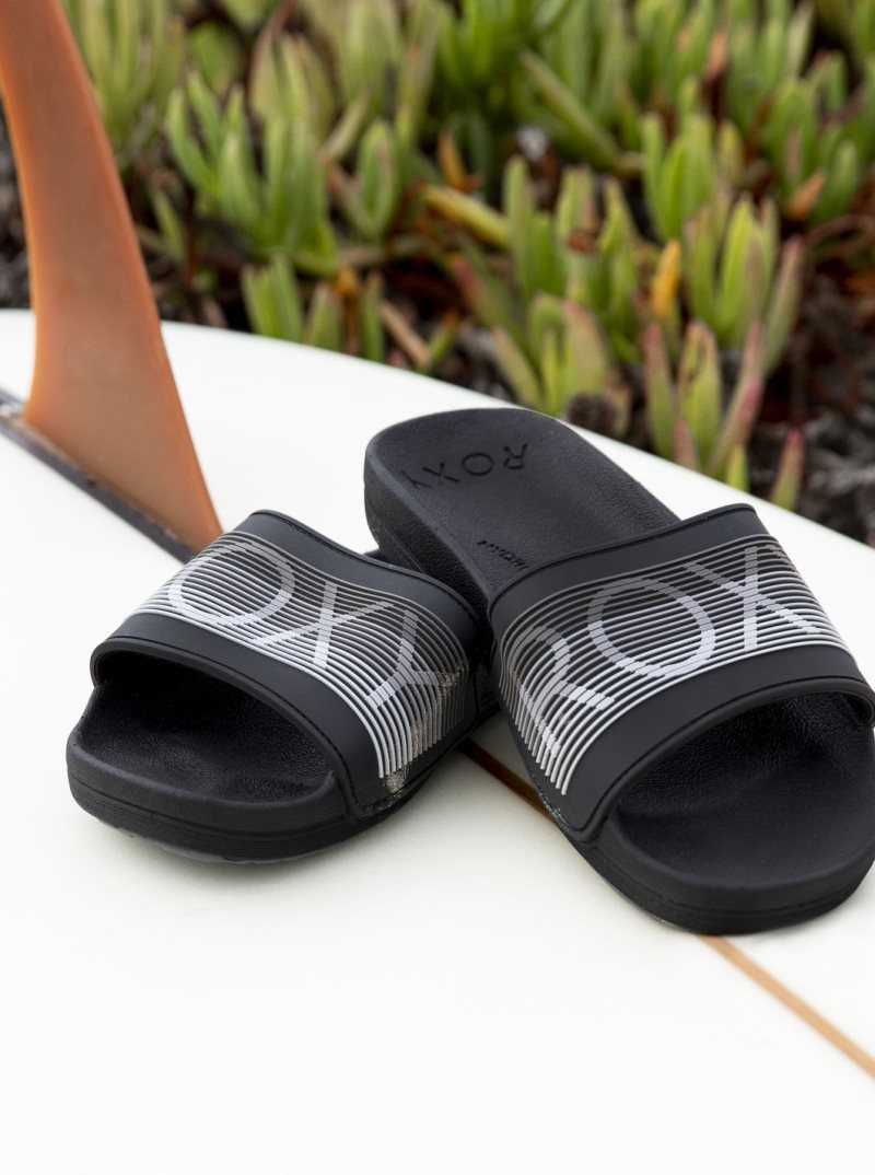 Roxy Slippy Water-Friendly Sandals Black | SVQTR-1347