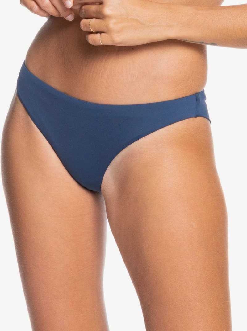 Roxy Solid Beach Classics Cheeky Bikini Bottoms Mood Indigo | PWORU-3021