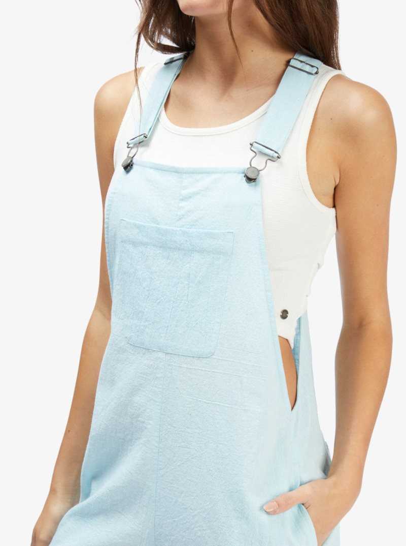 Roxy Somebody New Short Overalls Cool Blue | CBTDR-2810