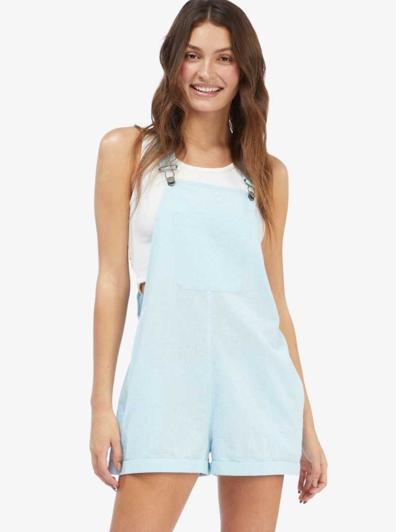 Roxy Somebody New Short Overalls Cool Blue | CBTDR-2810