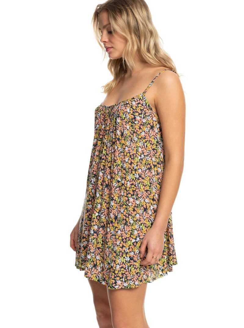 Roxy Summer Adventures Mini Dress Mood Indigo Ditsy Love | CSTOQ-4356