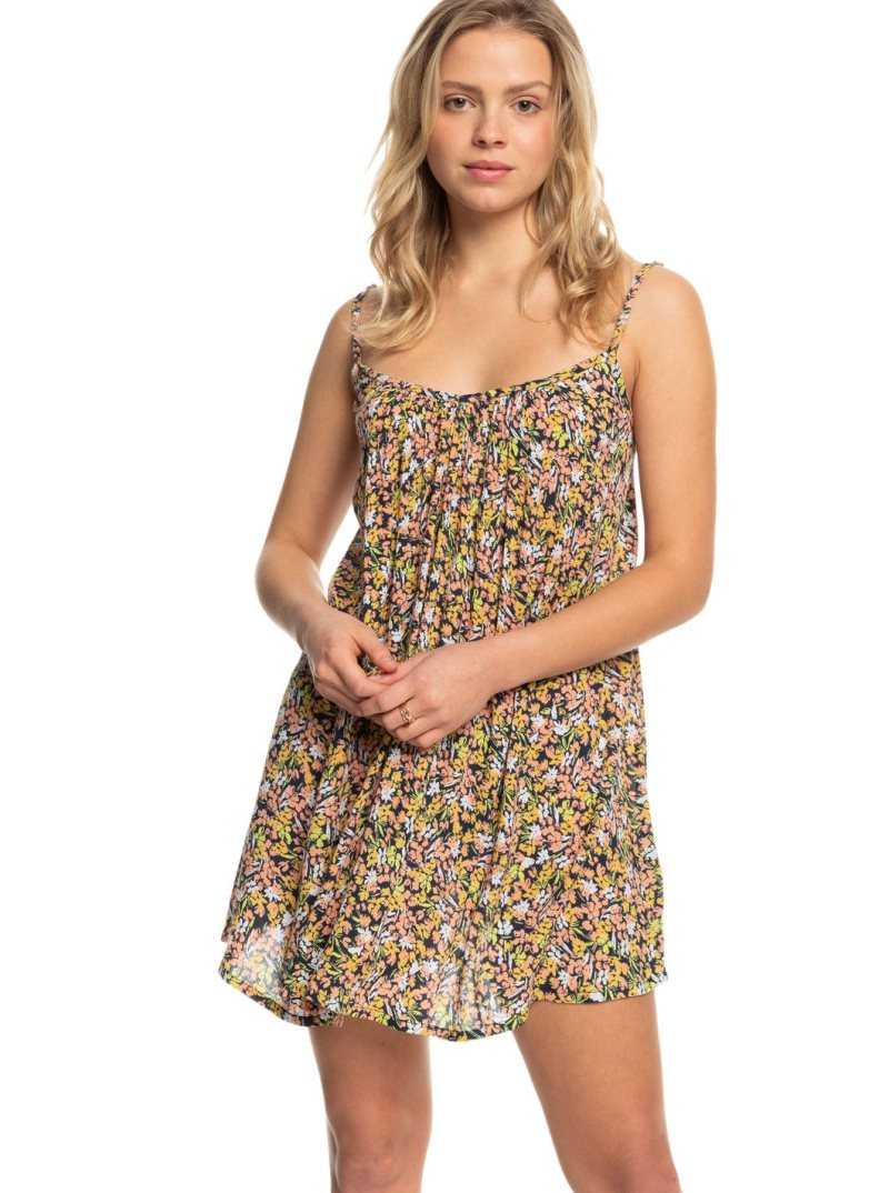 Roxy Summer Adventures Mini Dress Mood Indigo Ditsy Love | CSTOQ-4356