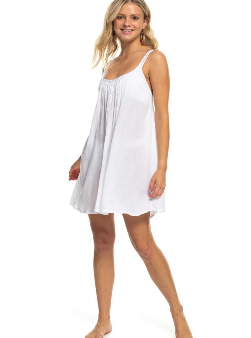 Roxy Summer Adventures Short Dress Bright White | FTBDG-8509