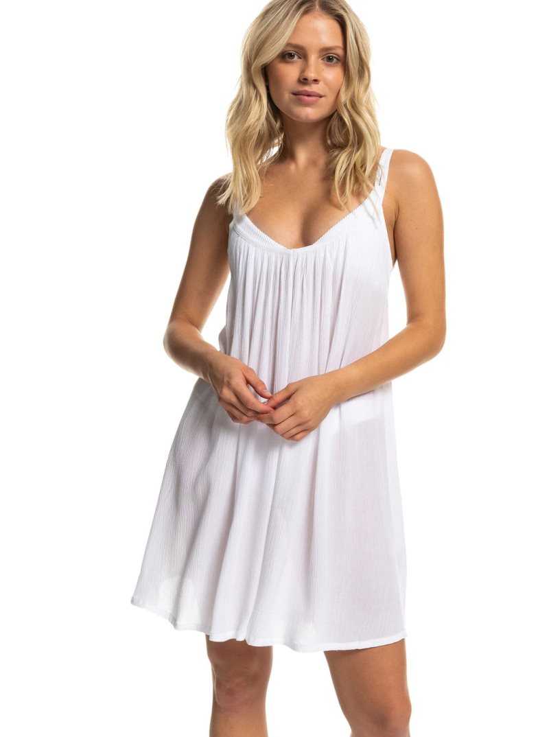 Roxy Summer Adventures Short Dress Bright White | FTBDG-8509