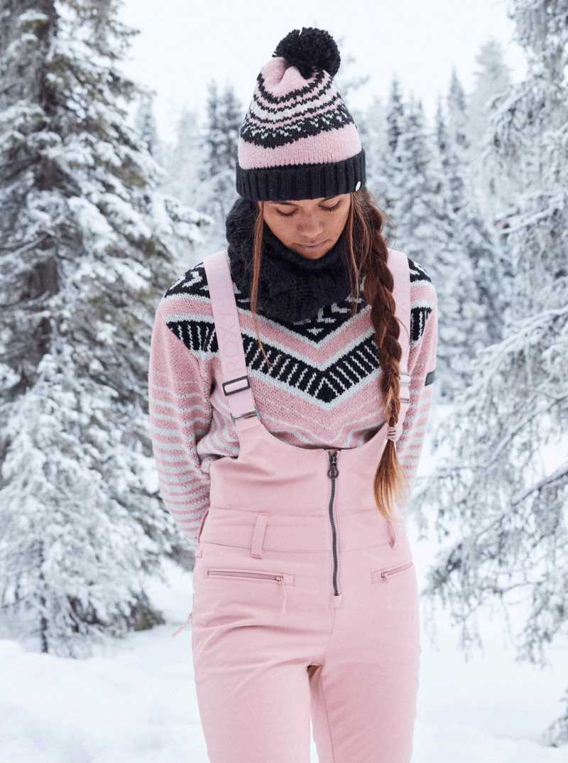 Roxy Summit Snow Bib Pants Mellow Rose | EGWXV-7480