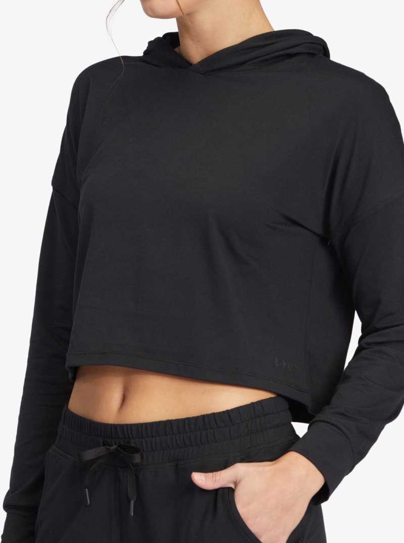 Roxy Sun Might Shine Long Sleeve Hooded T-Shirt Anthracite | NEVLR-2718