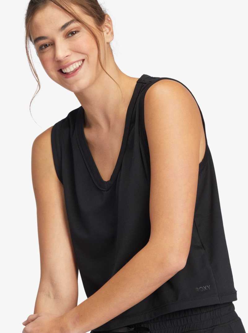 Roxy Sun Might Shine V-Neck Tank Top Anthracite | XZYAN-1847