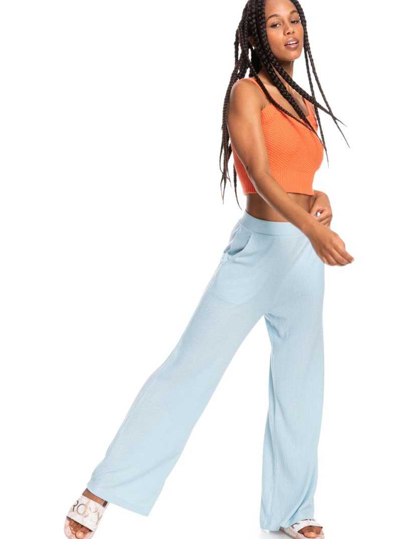 Roxy Sunday Morning Rib Pants Cool Blue | JVSBR-3492