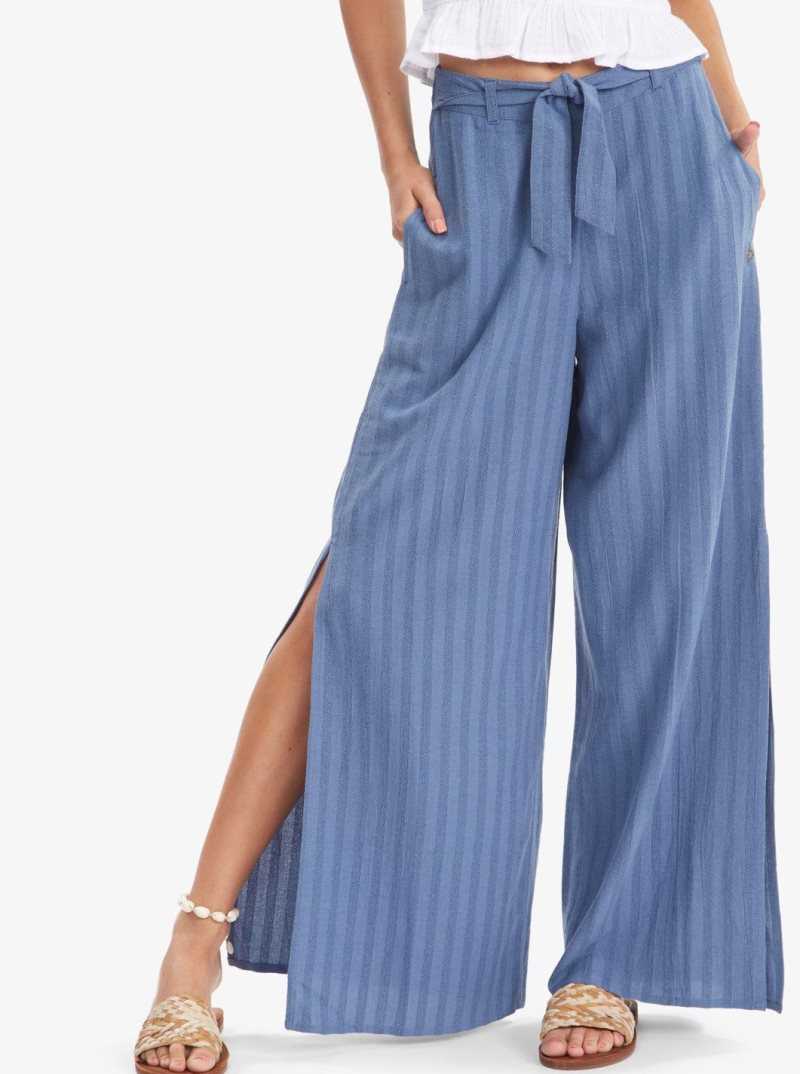 Roxy Sunkissed Wide Leg Beach Pants Bijou Blue | UTLOZ-0521