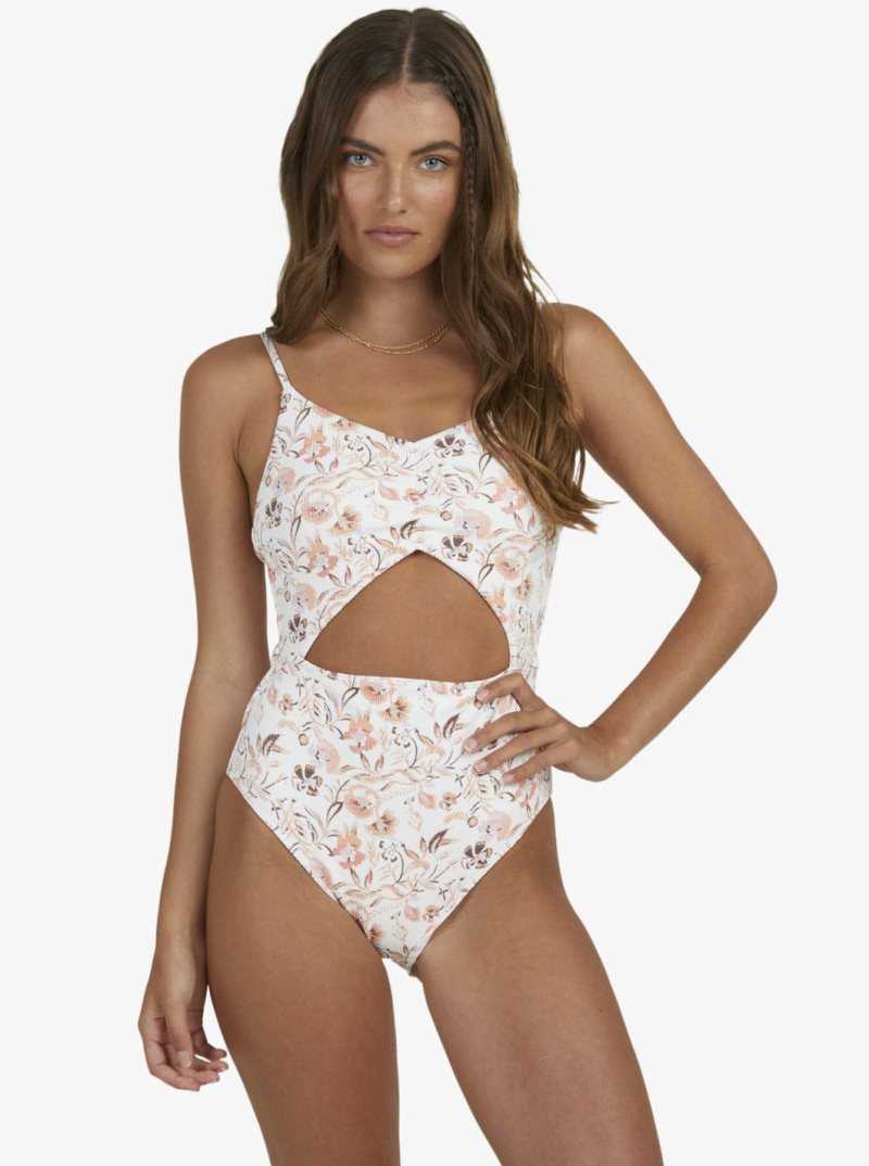 Roxy Sunset Kiss One-Piece Swimsuit Be Free Gypsy Floral Bright Wh | FHYNA-6798