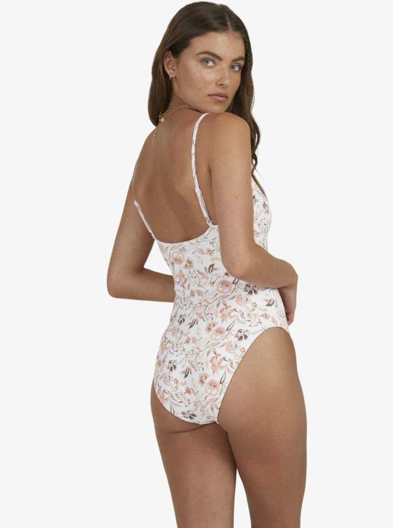 Roxy Sunset Kiss One-Piece Swimsuit Be Free Gypsy Floral Bright Wh | FHYNA-6798