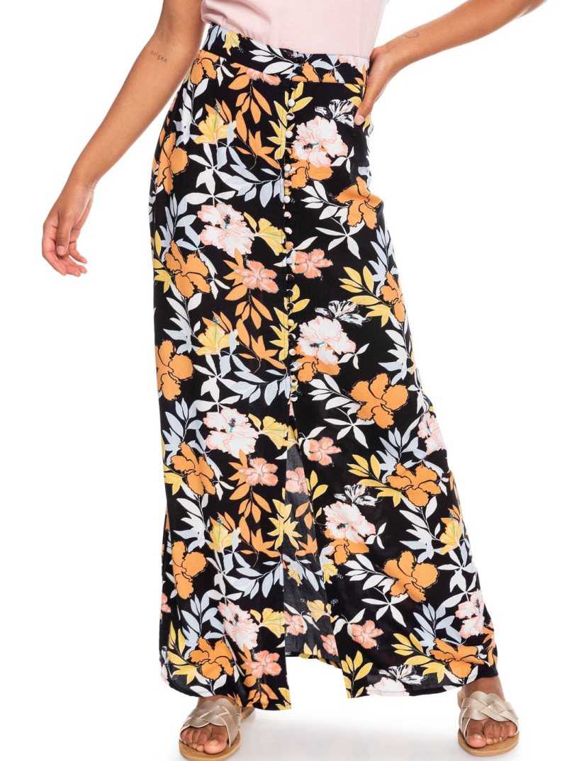 Roxy Sunset Shimmer Maxi Skirt Anthracite Island Vibes | YQHVB-2975