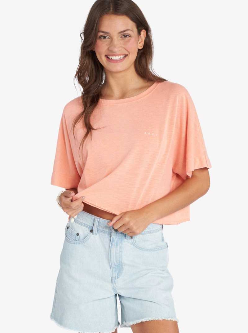 Roxy Super Sun Oversized T-Shirt Fusion Coral | UMBSO-6350