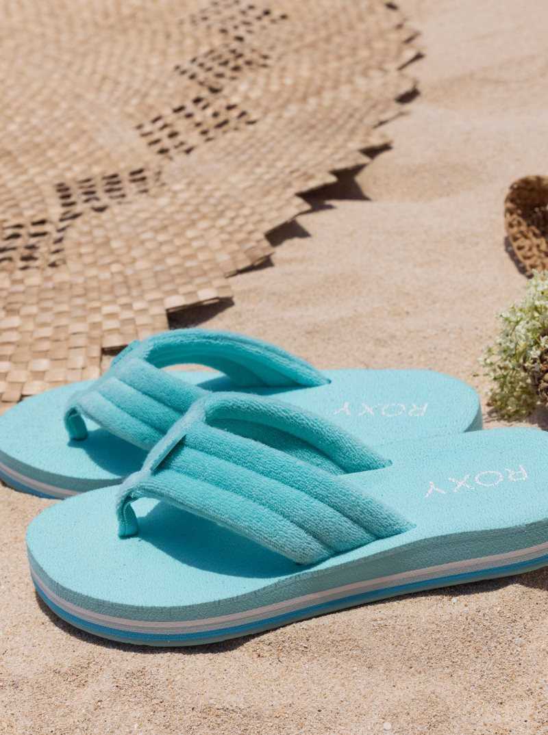 Roxy Surf Check Sandals Aqua | ZYAUG-2049