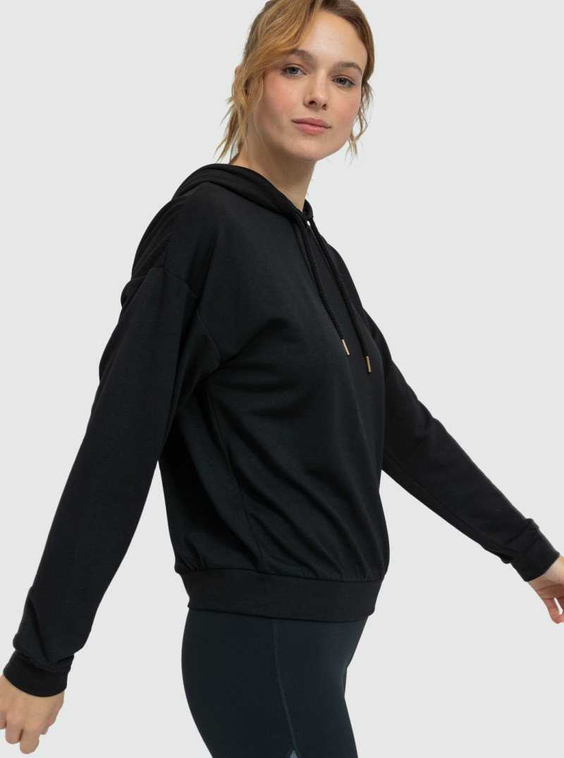 Roxy Surfing By Moonlight Long Sleeve Lounge Hoodie Anthracite | DQHFP-8069