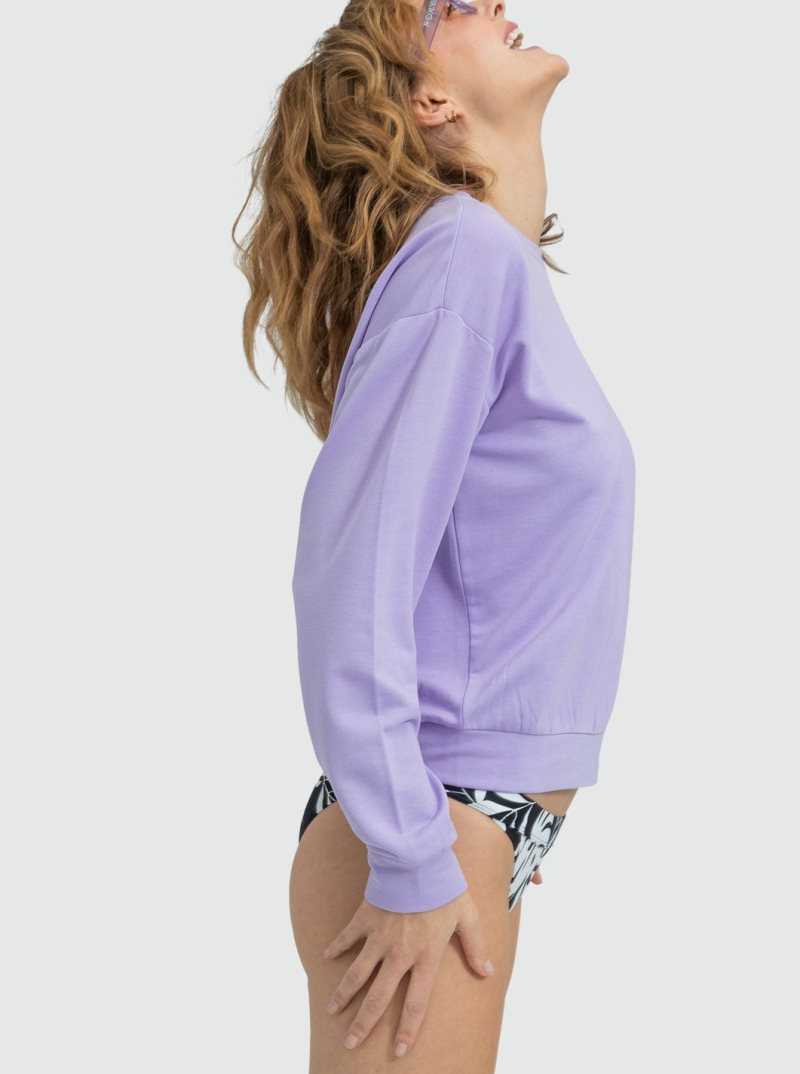 Roxy Surfing By Moonlight Long Sleeve Lounge Top Purple Rose | RIGVP-3098