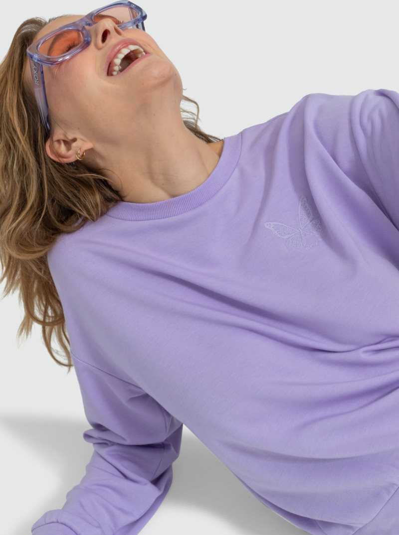 Roxy Surfing By Moonlight Long Sleeve Lounge Top Purple Rose | RIGVP-3098