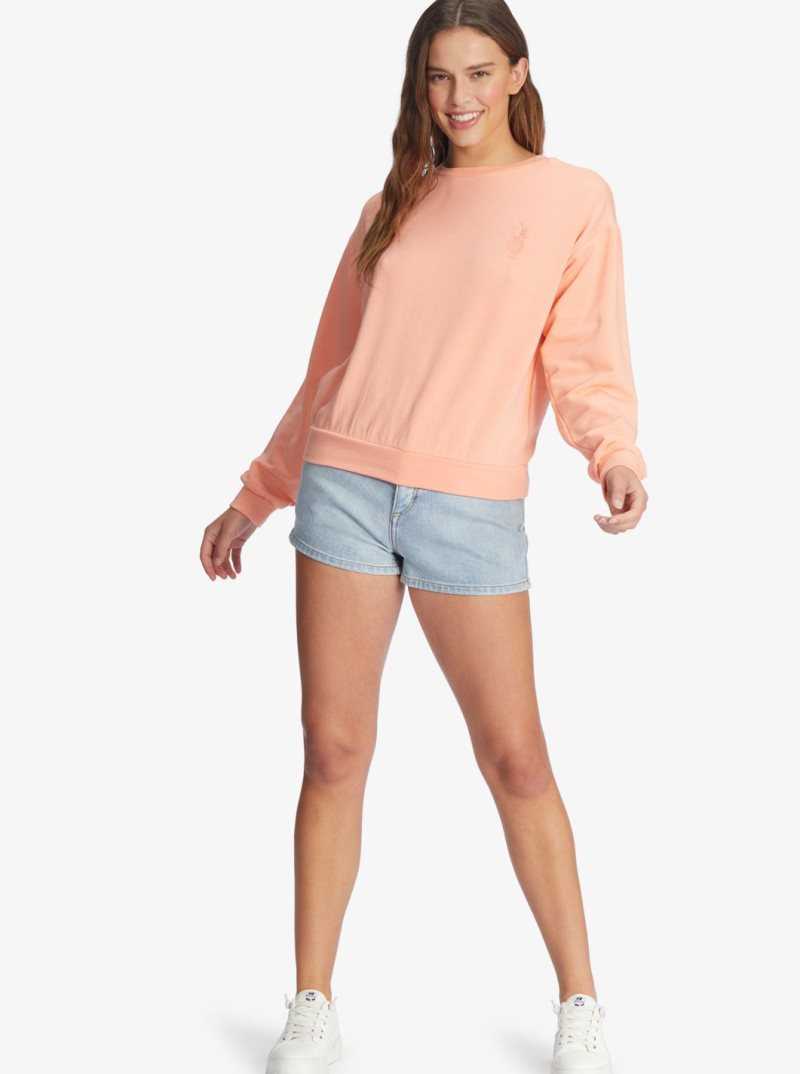 Roxy Surfing By Moonlight Long Sleeve Lounge Top Papaya Punch | YKABE-2536