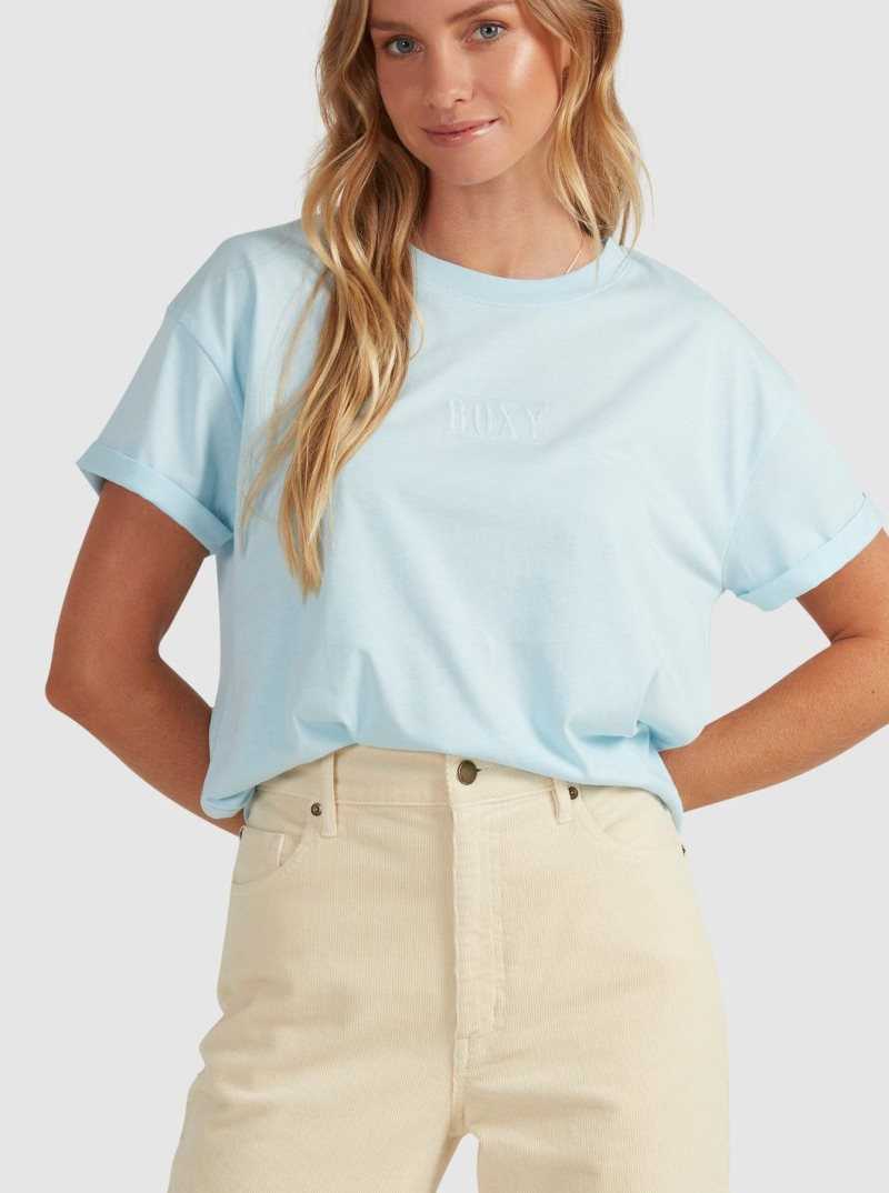 Roxy Surfing In Sunshine Screen Tee Cool Blue | GWPCU-2150