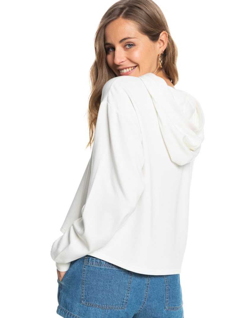 Roxy Surfing Starlight Hoodie Snow White | DXMTO-4179