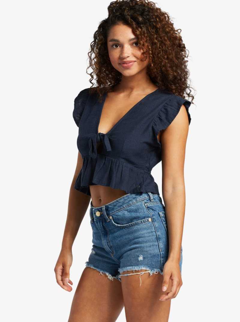 Roxy Sweeter Than This Knotted Cropped Top Allure | ECWBK-4513