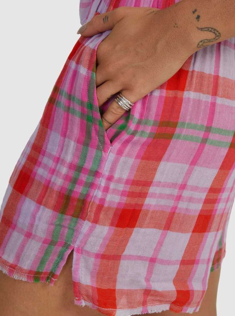 Roxy Tartan Times Shorts Tartan Times Mimis Lilac | QLHUV-3427