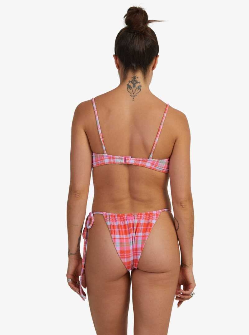 Roxy Tartan Times Underwired Bikini Top Tartan Times Setting Sun | KPZSI-3759