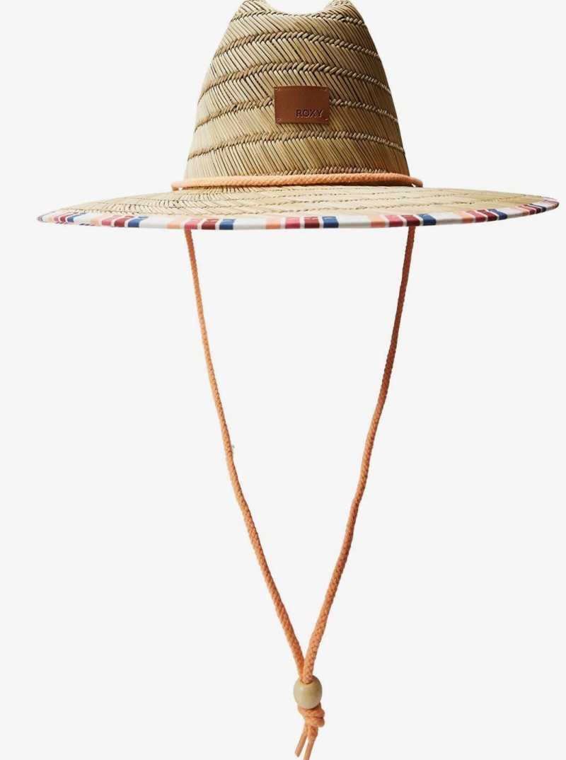 Roxy Tomboy Straw Hat Snow White Confi Stripe | HERPO-9280