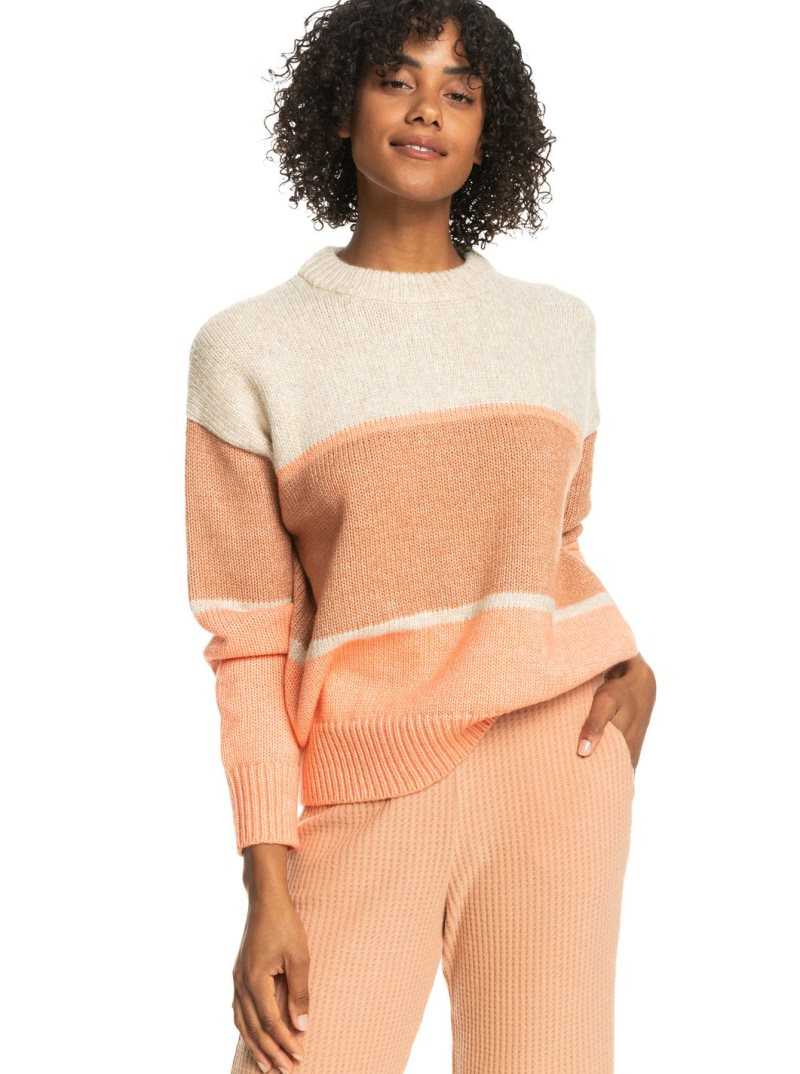 Roxy Too Far Crew Neck Sweater Tapioca | DUVQH-2184