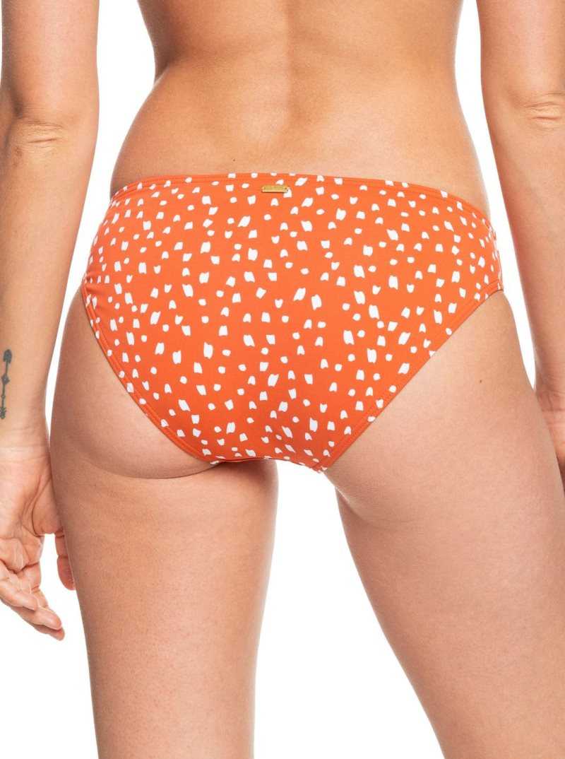 Roxy Tropical Oasis Hipster Bikini Bottoms Ginger Spice New Dots S | BOQNL-5827