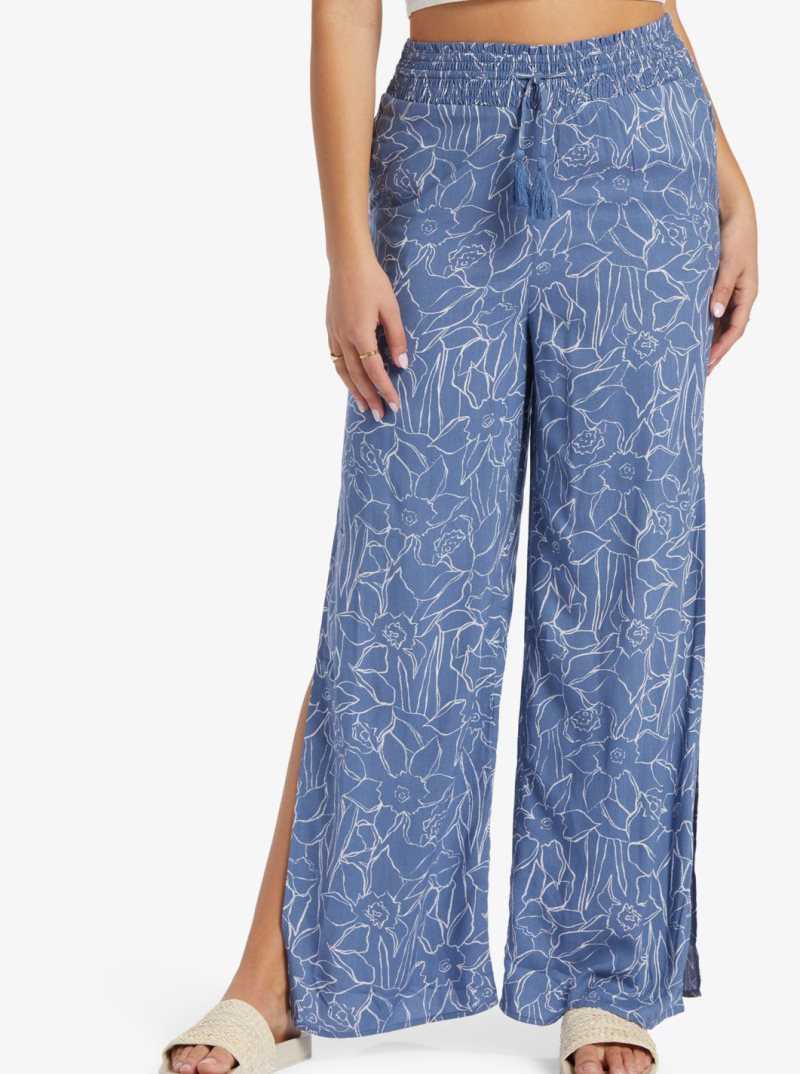 Roxy Tropical Rhythm Beachy Pants Bijou Bue Linear Floral | TNBCW-0429