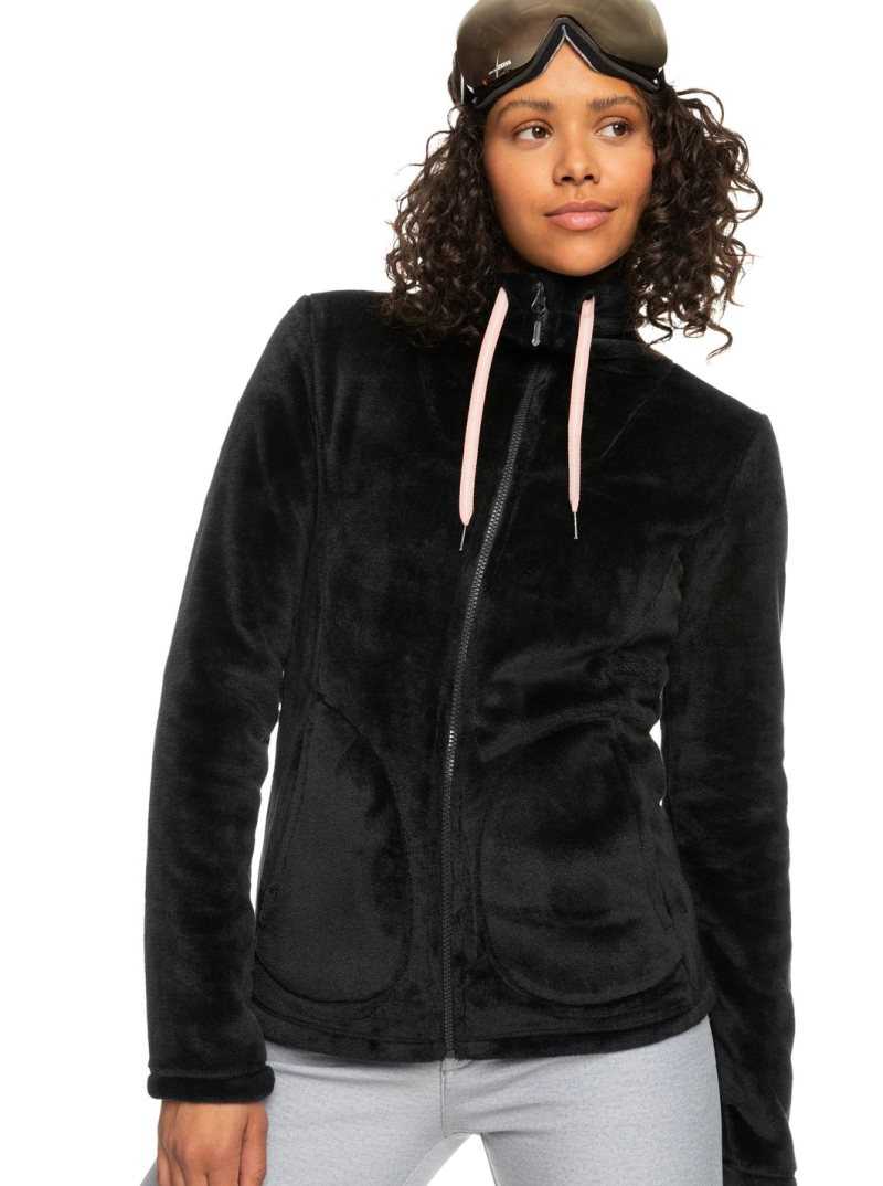 Roxy Tundra Zip-Up Fleece True Black | VSXYN-9318