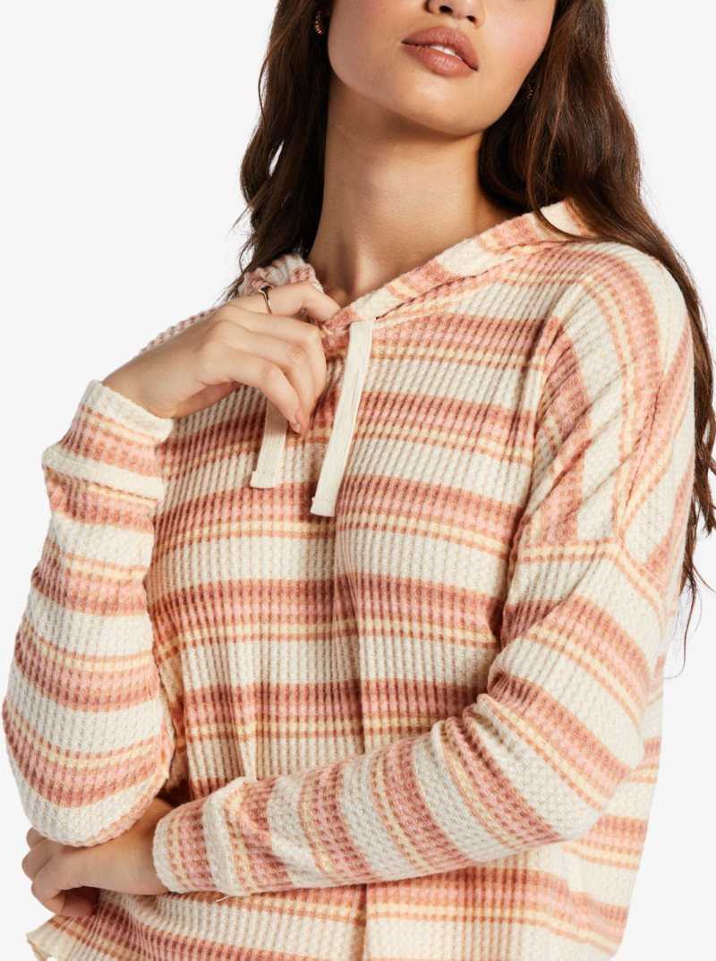 Roxy Twilight Mood Printed Hoodie Tapioca Retro Rays | BWDHG-2068