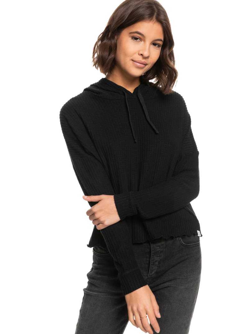 Roxy Twilight Mood Thermal Hoodie Anthracite | LZQFY-6473