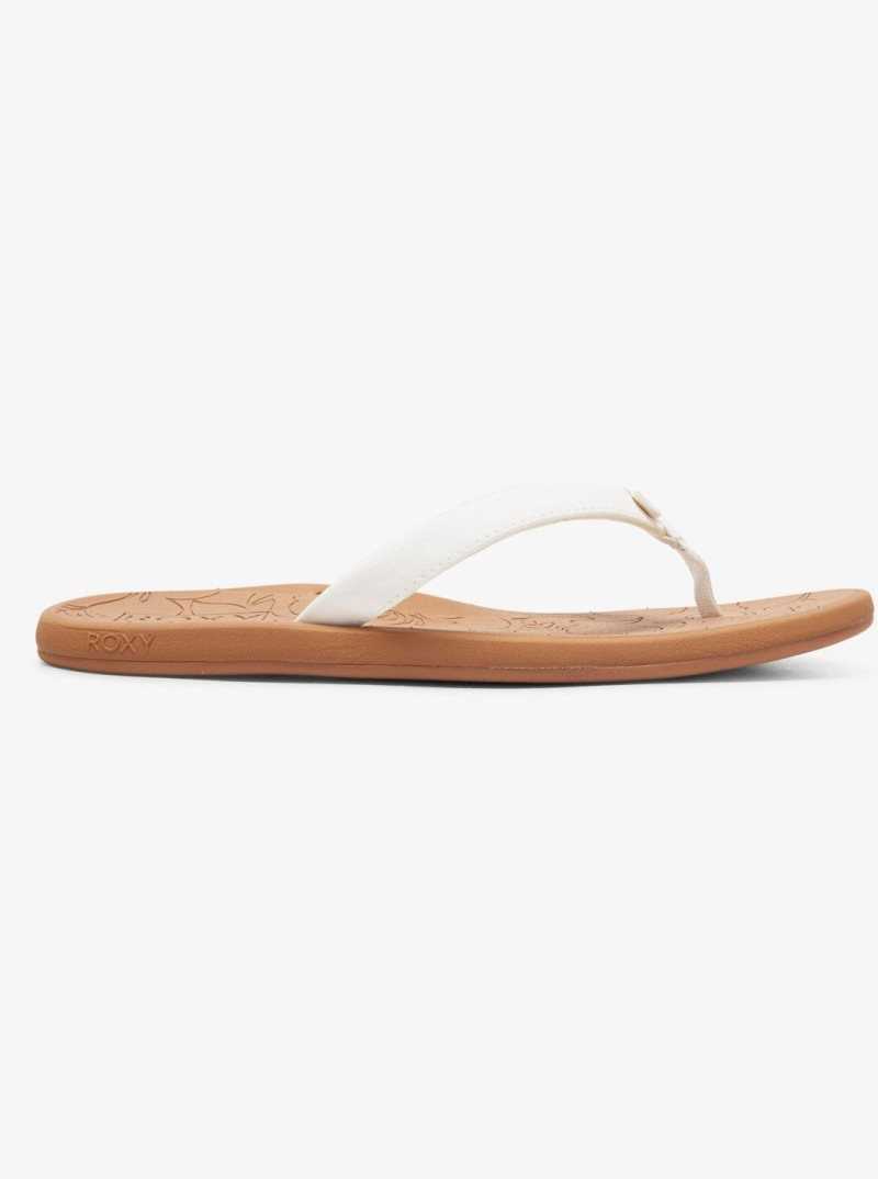 Roxy Vickie Flip-Flops White | TQACH-5731