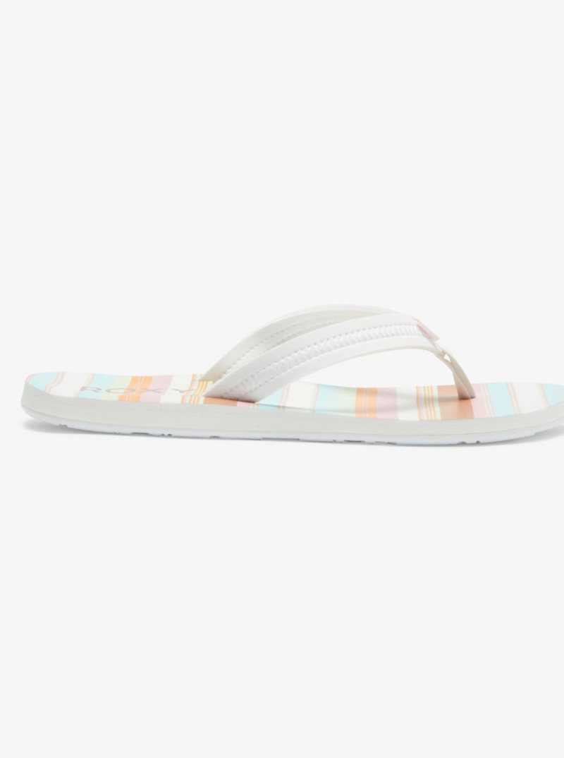 Roxy Vista Loreto Flip-Flops White/Lt Blue | KYANX-8612