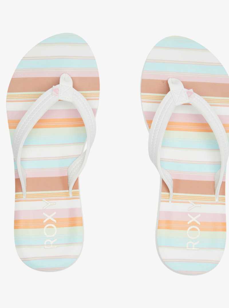 Roxy Vista Loreto Flip-Flops White/Lt Blue | KYANX-8612