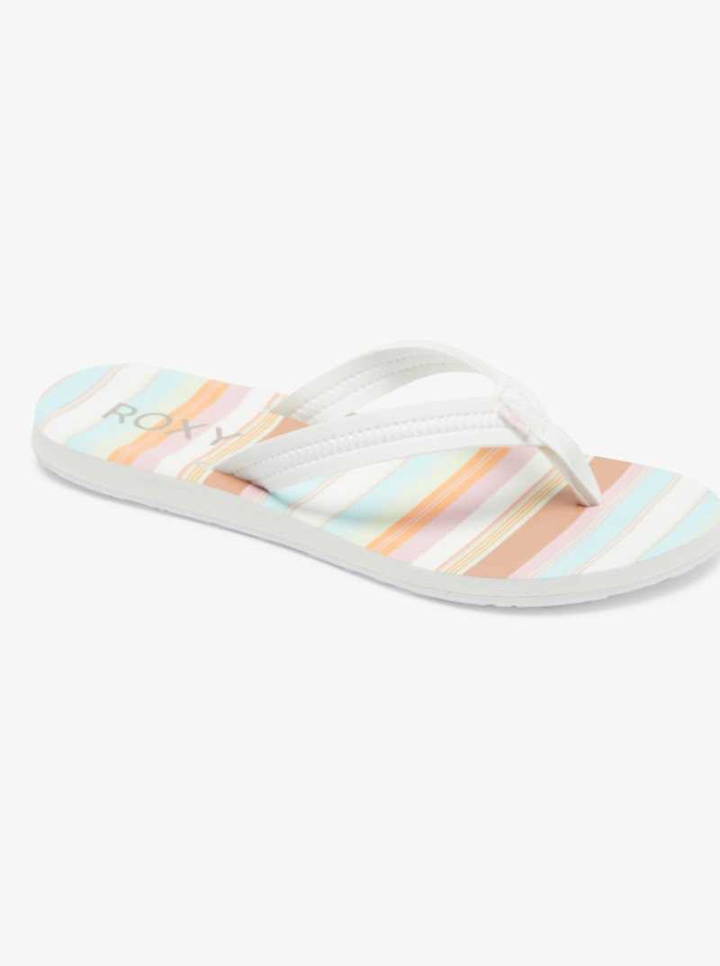 Roxy Vista Loreto Flip-Flops White/Lt Blue | KYANX-8612